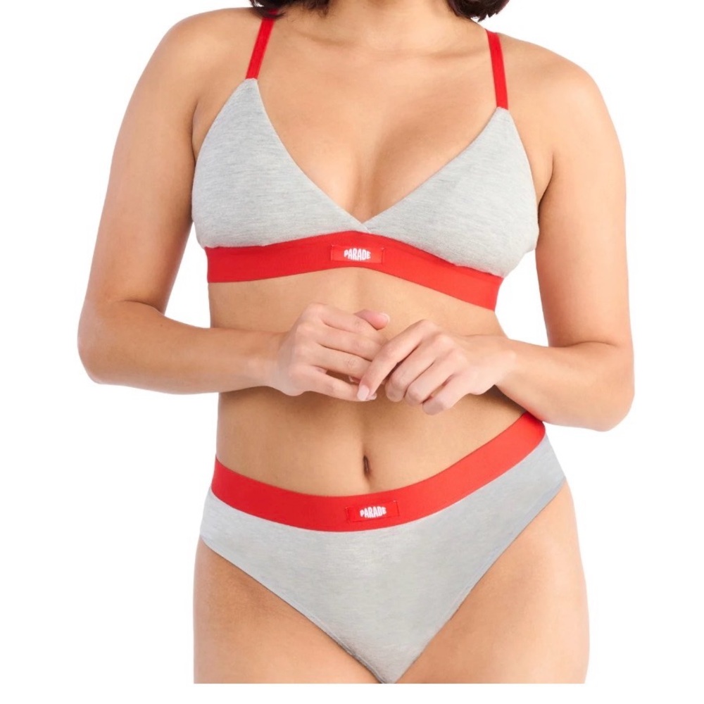 ❣️❄️Elegant Red and Gray Women's Bra and Panty Set